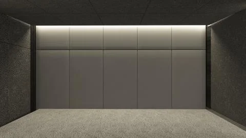 Modern Empty Room, 3d render interior design, mock up illustration Stock Illustration