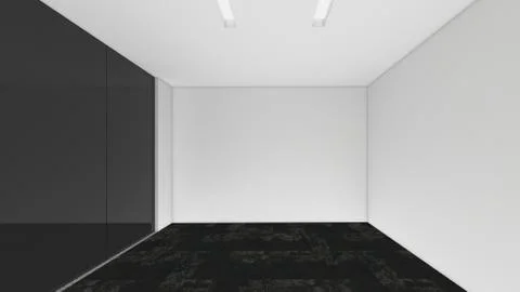 Modern Empty Room, 3d render interior design, mock up illustration Stockillustratie