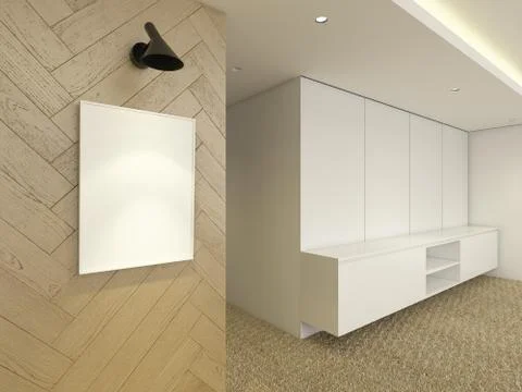 Modern Empty Room, 3d render interior design, mock up illustration Stockillustratie