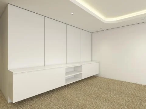 Modern Empty Room, 3d render interior design, mock up illustration Stock Illustration
