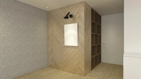 Modern Empty Room, 3d render interior design, mock up illustration Stock Illustration