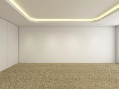 Modern Empty Room, 3d render interior design, mock up illustration Stock Illustration