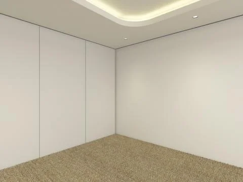 Modern Empty Room, 3d render interior design, mock up illustration Stock Illustration