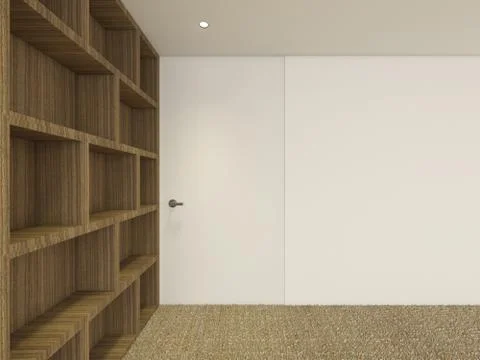 Modern Empty Room, 3d render interior design, mock up illustration Stockillustratie