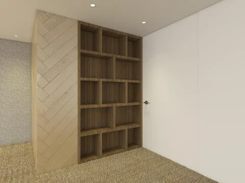 Modern Empty Room, 3d render interior design, mock up illustration Stock Illustration