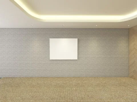 Modern Empty Room, 3d render interior design, mock up illustration Illustrazione stock
