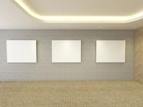 Modern Empty Room, 3d render interior design, mock up illustration Illustrazione stock