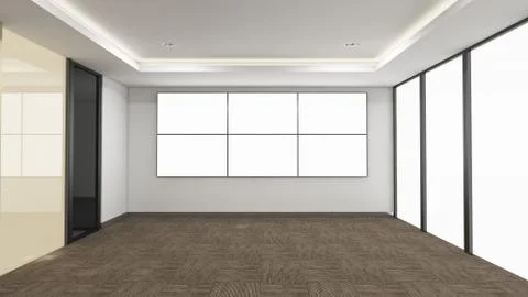 Modern Empty Room, 3d render interior design, mock up illustration Stock Illustration