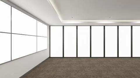 Modern Empty Room, 3d render interior design, mock up illustration Stock Illustration