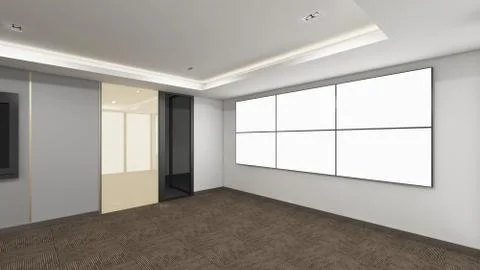 Modern Empty Room, 3d render interior design, mock up illustration Illustrazione stock