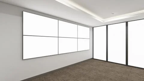 Modern Empty Room, 3d render interior design, mock up illustration Illustrazione stock