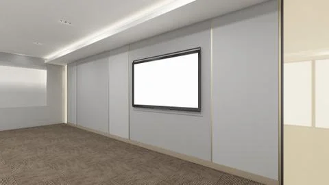 Modern Empty Room, 3d render interior design, mock up illustration Stock Illustration
