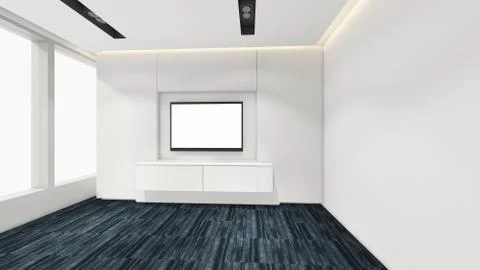 Modern Empty Room, 3d render interior design, mock up illustration Illustrazione stock