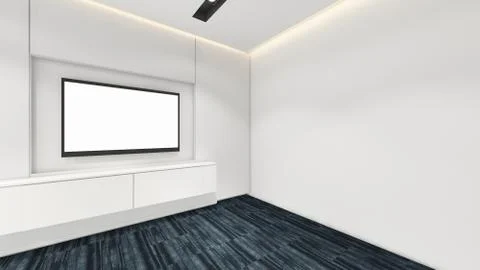 Modern Empty Room, 3d render interior design, mock up illustration Stockillustratie