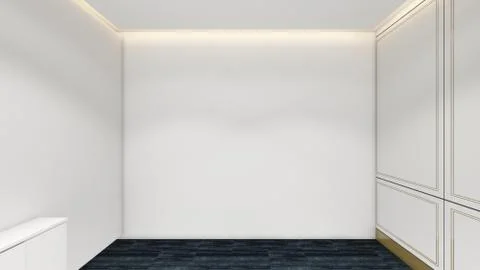 Modern Empty Room, 3d render interior design, mock up illustration Stock Illustration