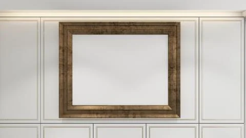 Modern Empty Room, 3d render interior design, mock up illustration Stock Illustration