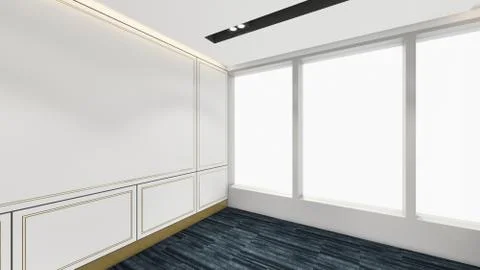 Modern Empty Room, 3d render interior design, mock up illustration Stock Illustration