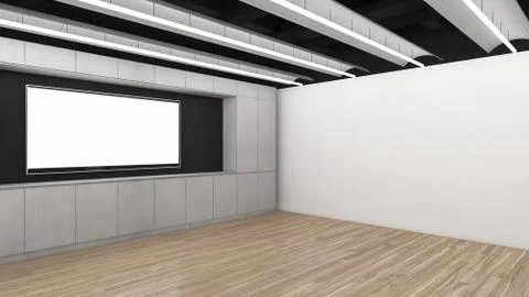 Modern Empty Room, 3D render interior design, mock up illustration Stock Illustration