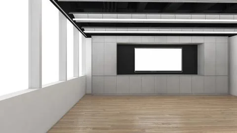 Modern Empty Room, 3D render interior design, mock up illustration Stock Illustration