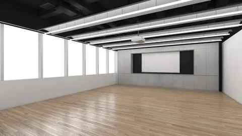 Modern Empty Room, 3D render interior design, mock up illustration Illustrazione stock