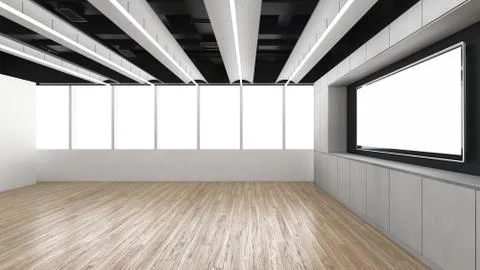 Modern Empty Room, 3D render interior design, mock up illustration Illustrazione stock