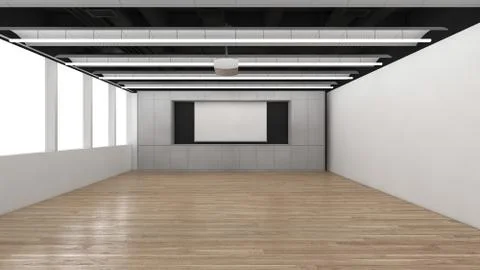 Modern Empty Room, 3D render interior design, mock up illustration Stock Illustration