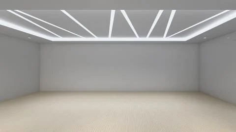 Modern Empty Room, 3D render interior design, mock up illustration Stock Illustration