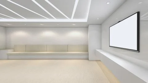 Modern Empty Room, 3D render interior design, mock up illustration Stock Illustration