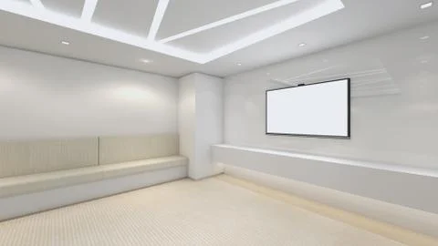 Modern Empty Room, 3D render interior design, mock up illustration 스톡 일러스트