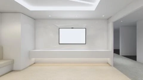Modern Empty Room, 3D render interior design, mock up illustration Illustrazione stock
