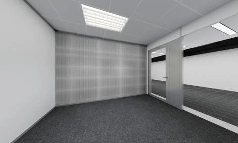 Modern Empty Room, 3D render interior design, mock up illustration Stock Illustration