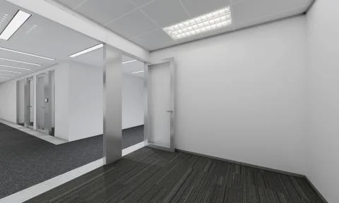Modern Empty Room, 3D render interior design, mock up illustration Stock Illustration