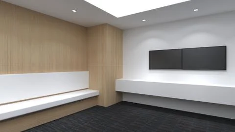 Modern Empty Room, 3D render interior design, mock up illustration Stock Illustration