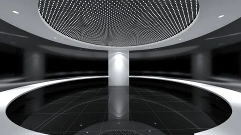 Modern Empty Room, 3D render interior design, mock up illustration Illustrazione stock