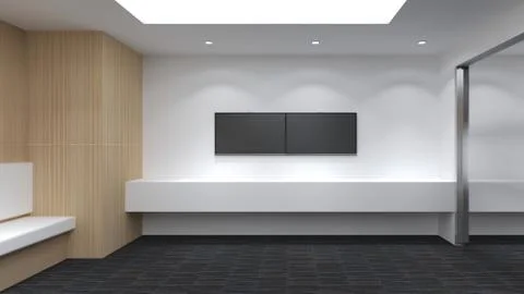 Modern Empty Room, 3D render interior design, mock up illustration Stockillustratie