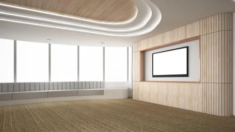 Modern Empty Room, 3D render interior design, mock up illustration 스톡 일러스트