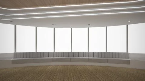 Modern Empty Room, 3D render interior design, mock up illustration Stock Illustration