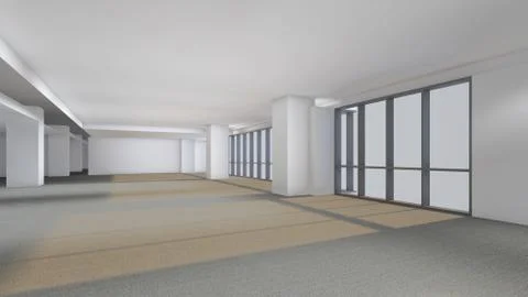 Modern Empty Room, 3D render interior design, mock up illustration Illustrazione stock