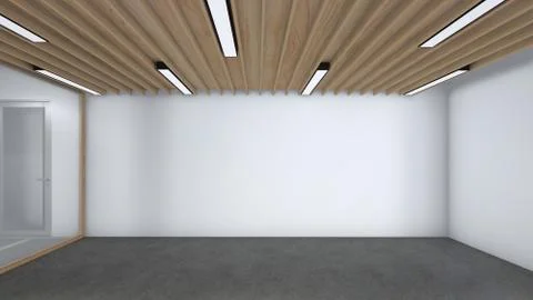 Modern Empty Room, 3D render interior design, mock up illustration Stock Illustration