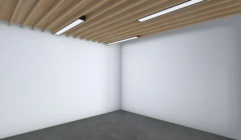 Modern Empty Room, 3D render interior design, mock up illustration Illustrazione stock