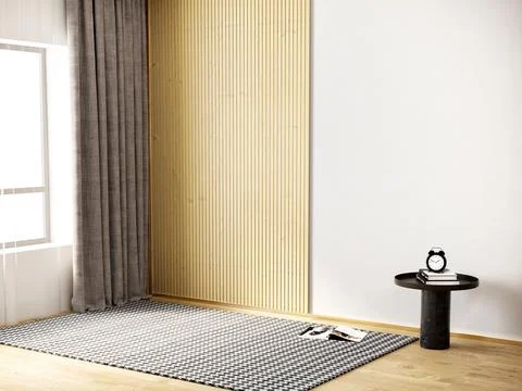 Modern empty room interior and furniture decoration 3d rendering Illustrazione stock