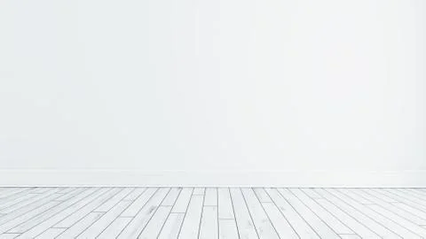 Modern empty room with white wall and floor interior.3D rendering Stock Illustration
