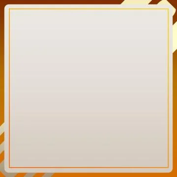 Modern Empty Square Frame On Coffee Brown Stripes Background Template Illustrazione stock