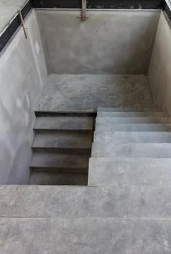 Modern empty stairs  underconstruction Stock Photos