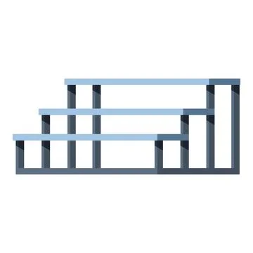 Modern empty three tier display shelf presenting products Stock Illustration
