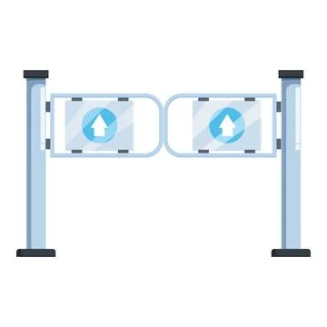 Modern empty turnstile gate access control point terminal entry system Ilustración de archivo