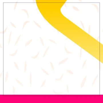 Modern Empty White Background With Pink &amp; Yellow Shapes Frame Template Stock Illustration