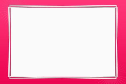 Modern Empty White Rectangle Frame On Pink Gradient Background Stock Illustration