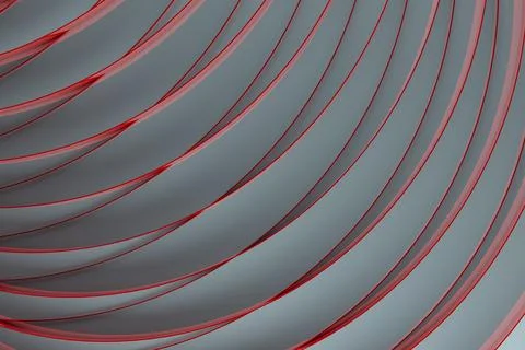 Modern energy abstract background with pattern of thin red curved lines, cros Illustrazione stock