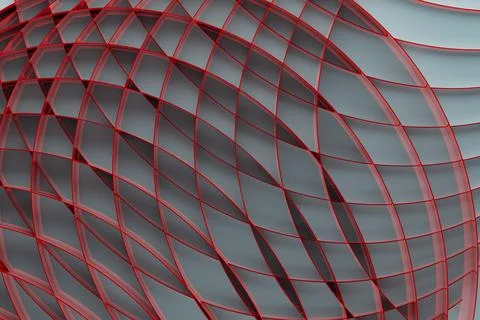 Modern energy abstract background with pattern of thin red curved lines, cros Illustrazione stock